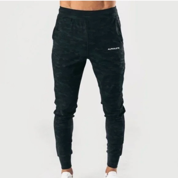 Alphalete Men's Camo Heavyweight Joggers – Black & Gray – Size M – EUC - Picture 1 of 3